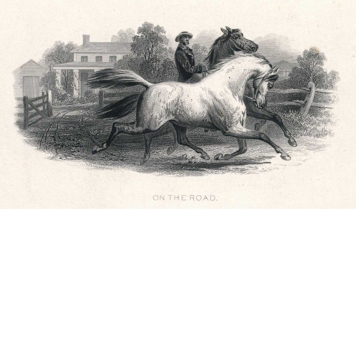 Vignette Die Proof, "On the Road" National Bank Note Co. 1860s