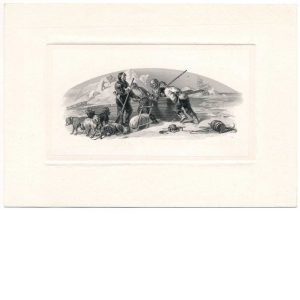 "Polar Explorers", Vignette Die Proof on india on card 1850s - Image 3