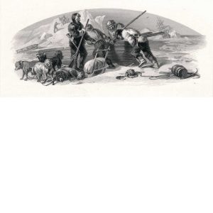 "Polar Explorers", Vignette Die Proof on india on card 1850s