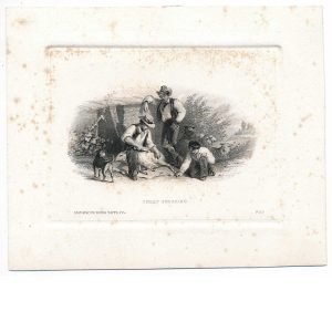 Sheep Shearing, Vignette Die Proof on india on card, ABNCo 1859, W.W. Rice - Image 3