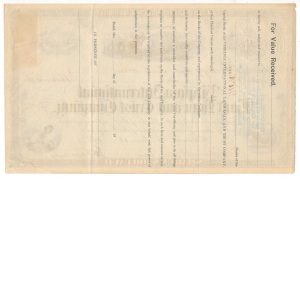 R44c on 1871 Virginia International Land Loan and Trust Co. Stock Certificate - Image 2