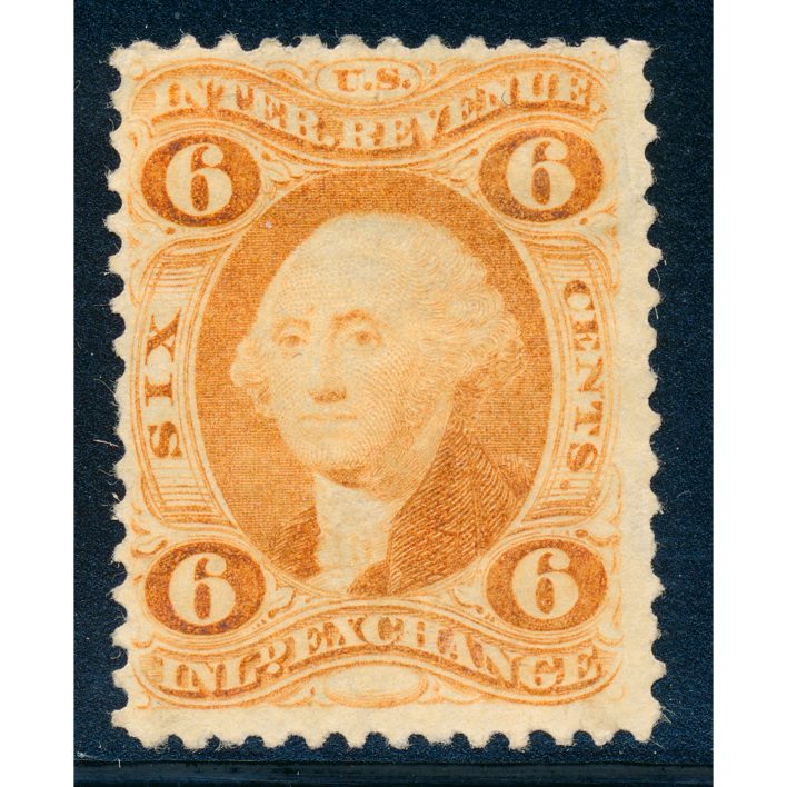 R30d Silk paper, 6 cent First issue, Inland Exchange US Revenue Stamp