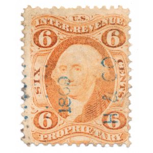 R31c 6c First Issue Proprietary Revenue Stamp