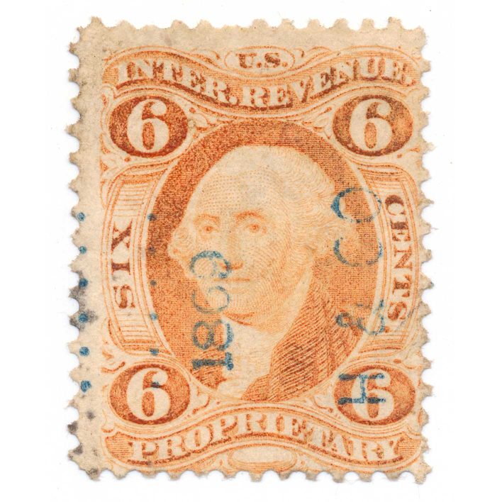 R31c 6c First Issue Proprietary Revenue Stamp