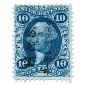 R34c 10 cent First issue, Contract, H & S. 1864 cancel
