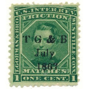 RO98a Thomas Gorman & Bro. Match Stamp 14