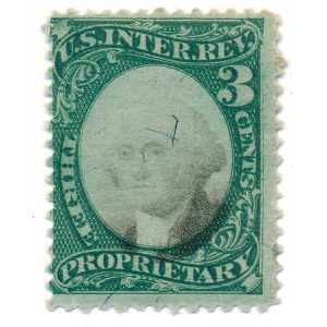 RB3a US Proprietary Revenue Stamp, 1871, mint hinged