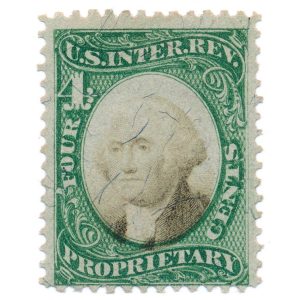 RB4a US Proprietary Revenue Stamp, 1871, uncanceled