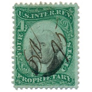 RB4b 4c US Proprietary Revenue Stamp, used