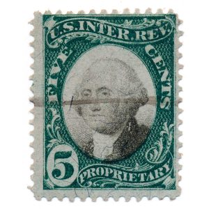 RB5a 5c US Proprietary Revenue Stamp, 1871, used