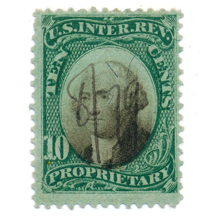 RB7b 10c US Proprietary Revenue Stamp, used
