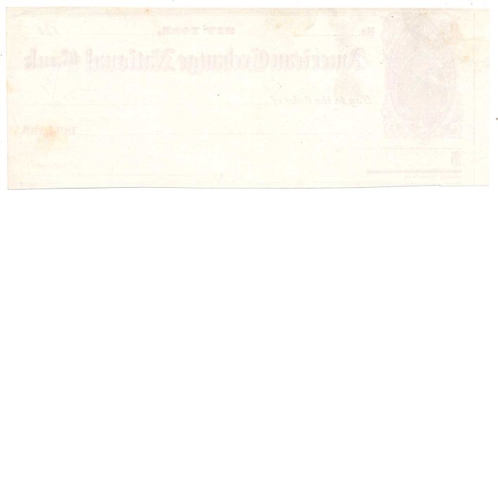 RN-B10 American Exchange National Bank check, unused 1865 - Image 2