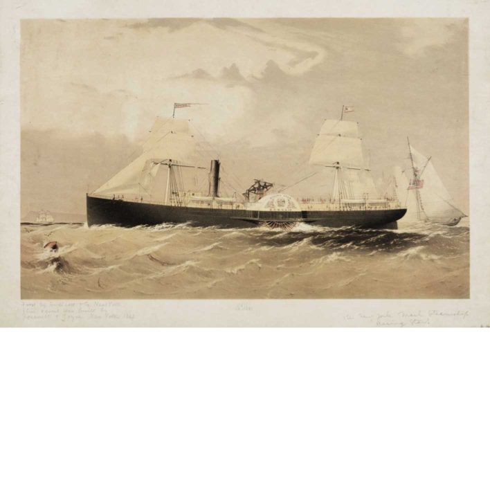 R147 $3.00 Revenue Stamp, Pacific Mail Steamship Co, RISING STAR - Image 3