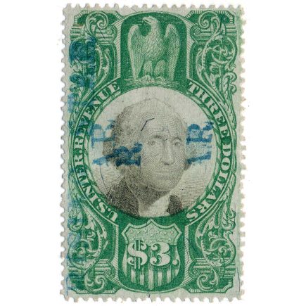 R147 $3.00 Revenue Stamp, Pacific Mail Steamship Co, RISING STAR
