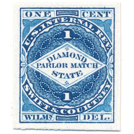 RO173P3 Swift & Courtney Match Stamp Plate Proof on india on card