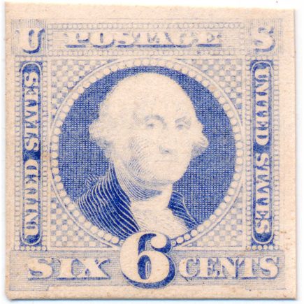 115P4, 6c issue of 1869 plate proof on card