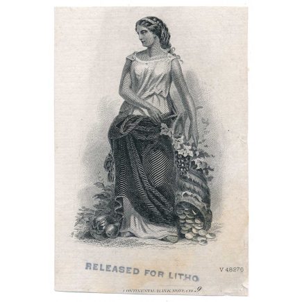 "Plenty", Vignette Die Proof on india, CBNCo. 1868