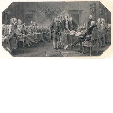 "Drafting of the Declaration of Independence", Die Proof on card, Bureau of Engraving and Printing