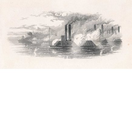 "Monitor and the Merrimac", Progress Die Proof on india on card, ABNCo, by James D. Smillie