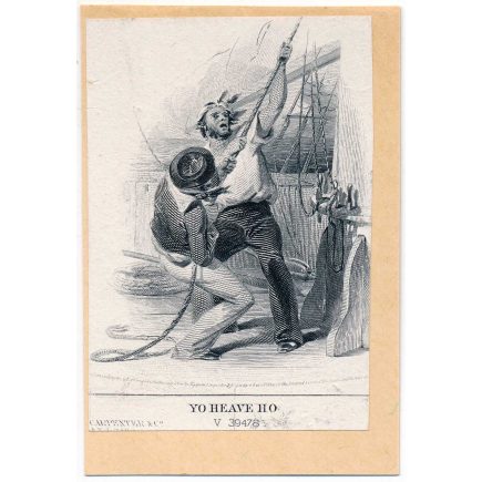 Yo Heave Ho, Vignette Die Proof on india on card, Toppan Carpenter & Co. 1856