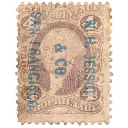 R22c 4 cent First issue, Proprietary, W. H. Jessup & Co., San Francisco, CA, Matches