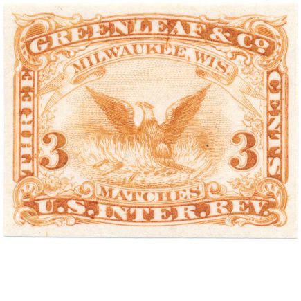 RO101TC3a Greenleaf & Co. Match Stamp Trial Color Proof