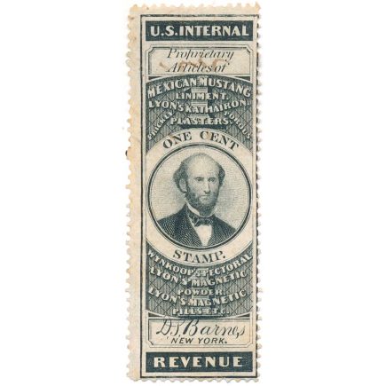 RS18a Demas Barnes & Co. 1c Medicine Stamp