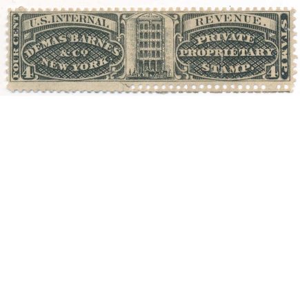RS26a Demas Barnes & Co. Medicine Stamp, extra perforations
