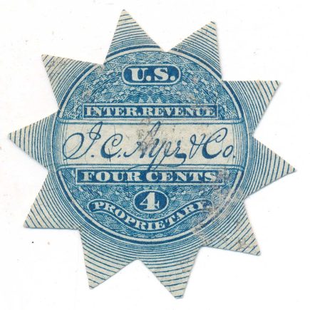 RS9b J. C. Ayer Medicine Stamp
