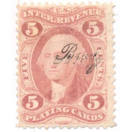 R28c First Issue Playing Cards Revenue Stamp, Mathew Brady, Photographer cancel