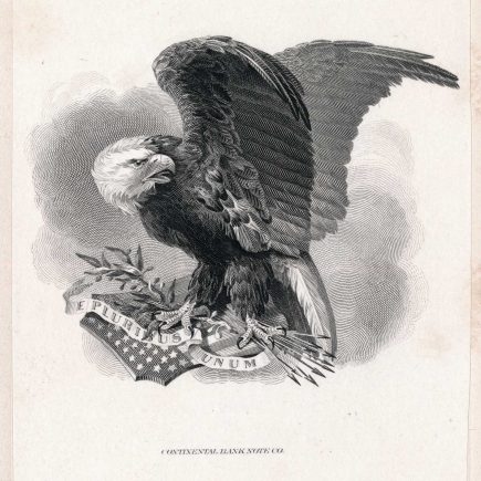 "Jackass Eagle" Vignette Proof on india die sunk on card, CBNCo. 1868