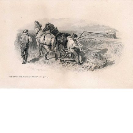 Threshing, Vignette Die Proof, india die sunk on card, CBNCo. 1865