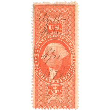 R89d First Issue Conveyance Revenue Stamp, Silk Paper