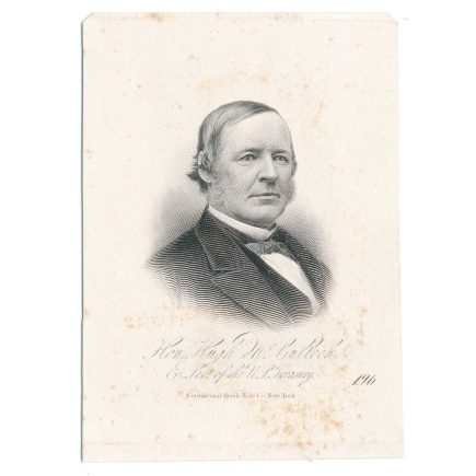 Hugh McCulloch, Vignette Die Proof on india on card, Continental Bank Note Co.
