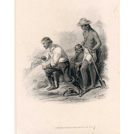 Prospecting, Vignette Die Proof india on card, CBNCo. 1865 F.O.C. Darley