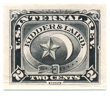 RT13TCa Kidder & Laird Perfume Stamp, Trial Color Proof in black