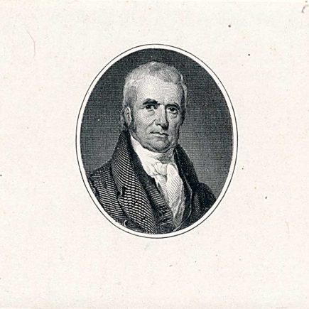 John Marshall portrait proof on india paper die sunk on card