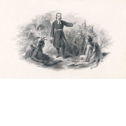 John Eliot Preaching to the Indians, Vignette Die Proof on india on card, F.O.C. Darley