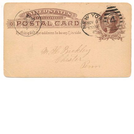 1885 Johnston, Holloway & Co., Dr. Evory’s Diamond Catarrh Remedy Reply Card