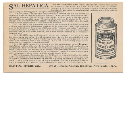 1911 Bristol-Myers Company, Sal Hepatica, Reply Card UY5r